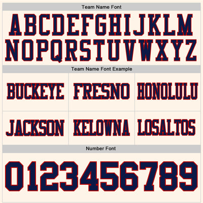 Custom Cream Navy-Red Authentic Football Jersey