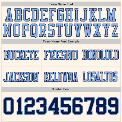 Custom Cream Navy-Light Blue Authentic Football Jersey