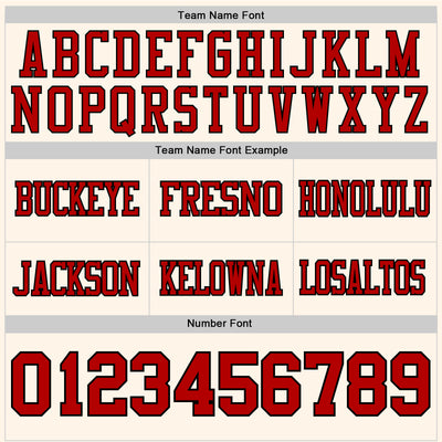 Custom Cream Red-Black Authentic Football Jersey