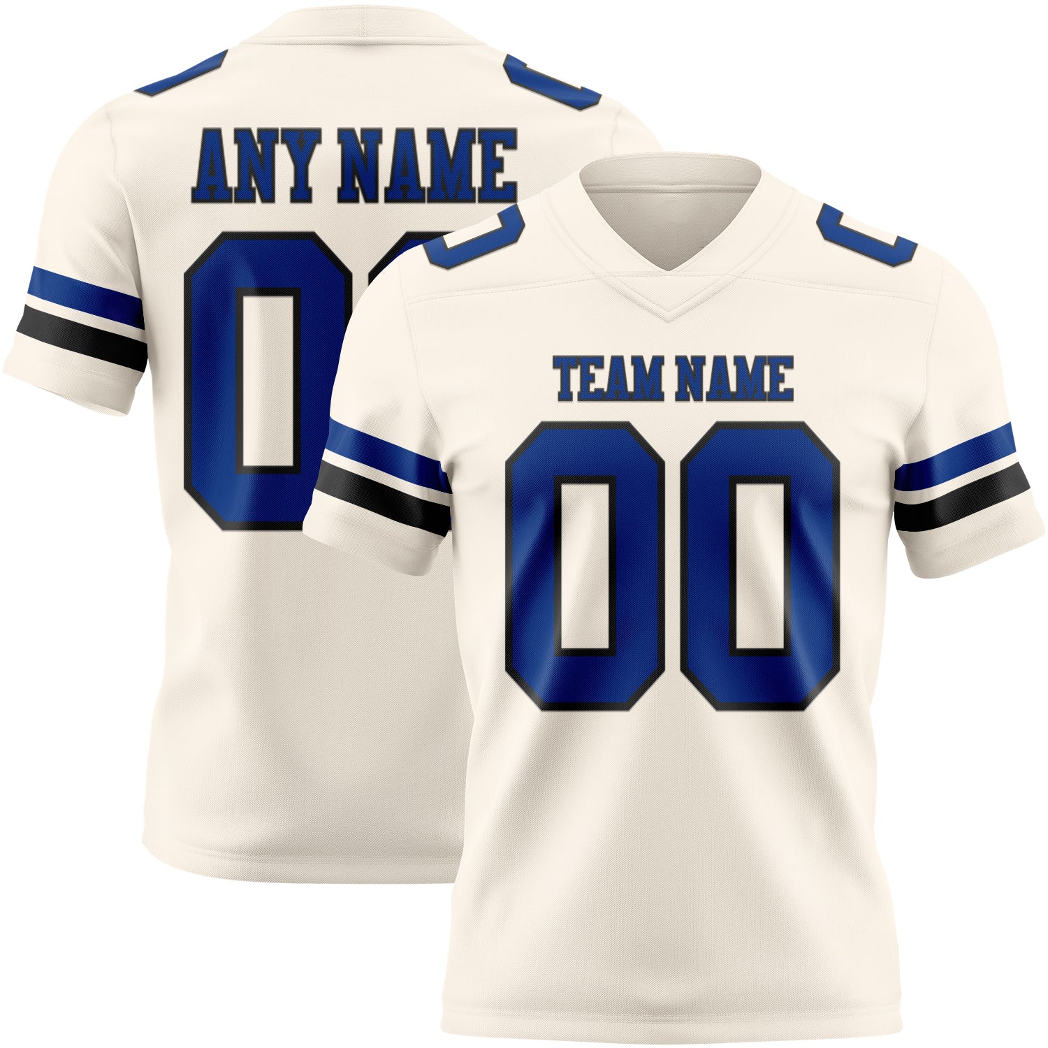 Custom Cream Royal-Black Authentic Football Jersey