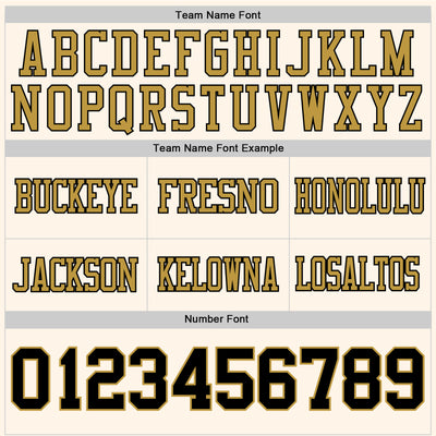 Custom Cream Black-Old Gold Authentic Football Jersey