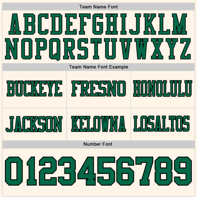 Custom Cream Kelly Green-Black Authentic Football Jersey