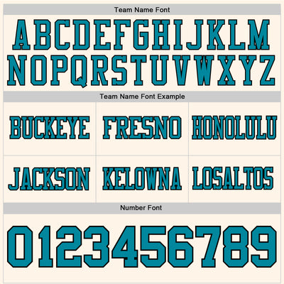Custom Cream Teal-Black Authentic Football Jersey