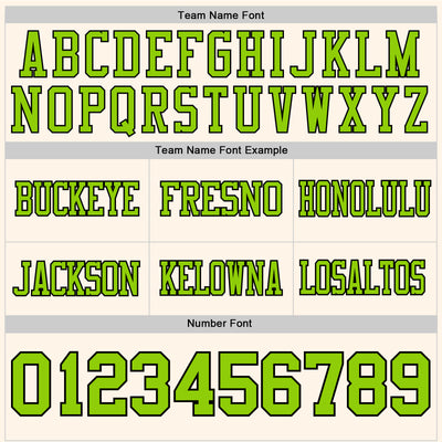 Custom Cream Neon Green-Black Authentic Football Jersey