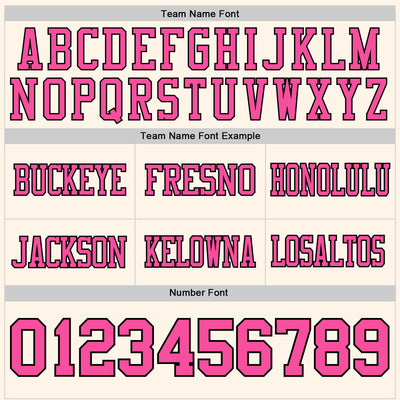 Custom Cream Pink-Black Authentic Football Jersey