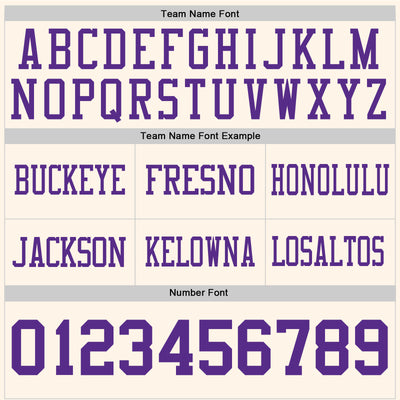 Custom Cream Purple Authentic Football Jersey