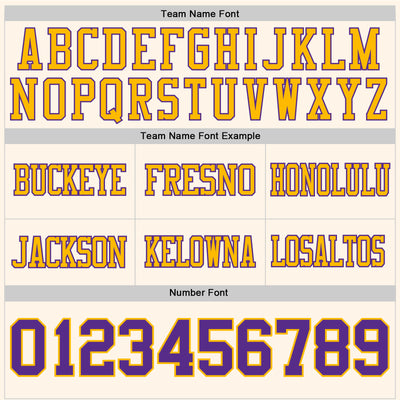 Custom Cream Purple-Gold Authentic Football Jersey