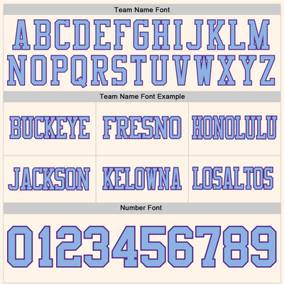 Custom Cream Light Blue-Purple Authentic Football Jersey