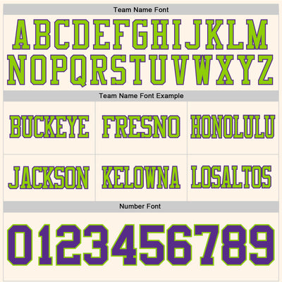 Custom Cream Purple-Neon Green Authentic Football Jersey