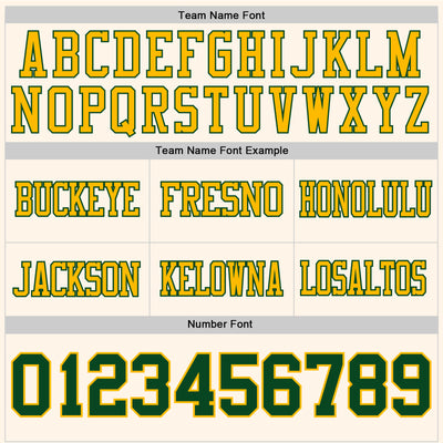 Custom Cream Green-Gold Authentic Football Jersey