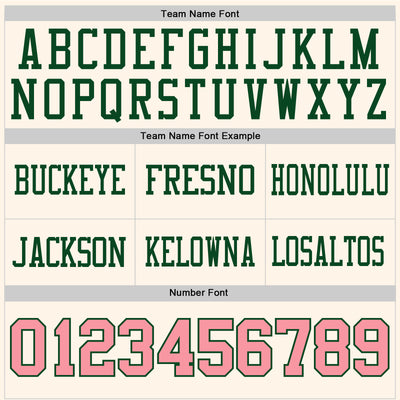 Custom Cream Medium Pink-Green Authentic Football Jersey