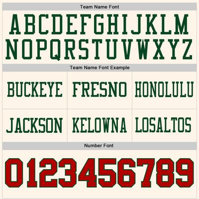 Custom Cream Red-Green Authentic Football Jersey