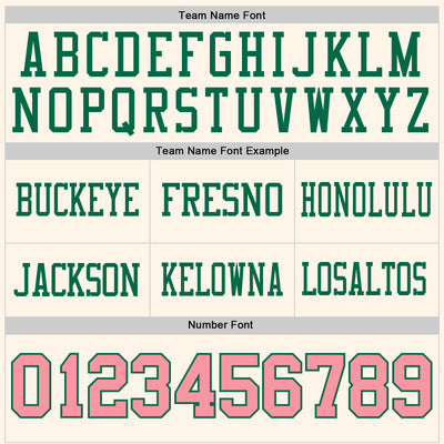 Custom Cream Medium Pink-Kelly Green Authentic Football Jersey