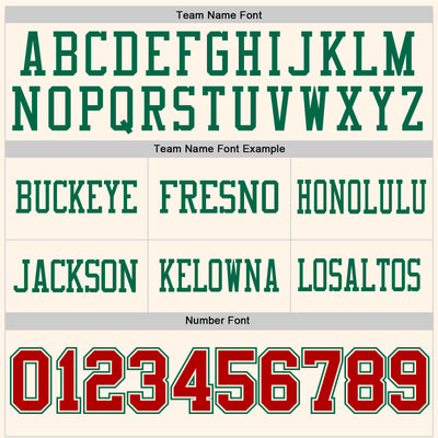 Custom Cream Red-Kelly Green Authentic Football Jersey