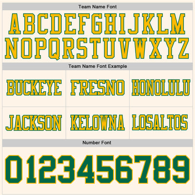 Custom Cream Kelly Green-Gold Authentic Football Jersey