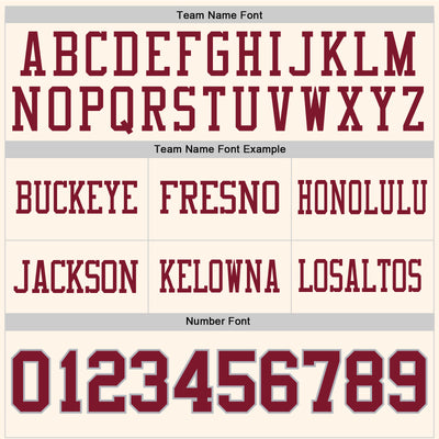Custom Cream Crimson-Gray Authentic Football Jersey