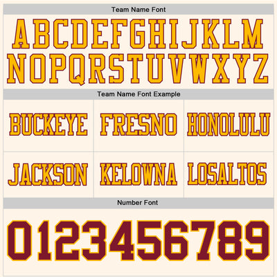 Custom Cream Crimson-Gold Authentic Football Jersey