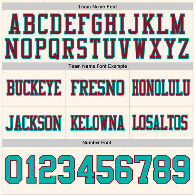 Custom Cream Aqua-Crimson Authentic Football Jersey