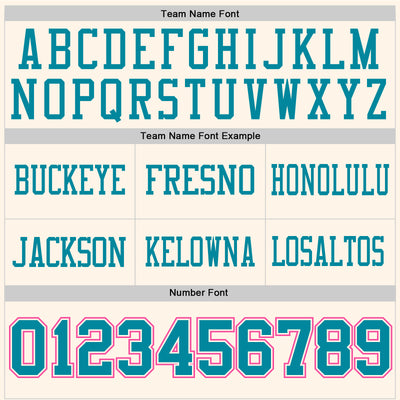 Custom Cream Teal-Pink Authentic Football Jersey