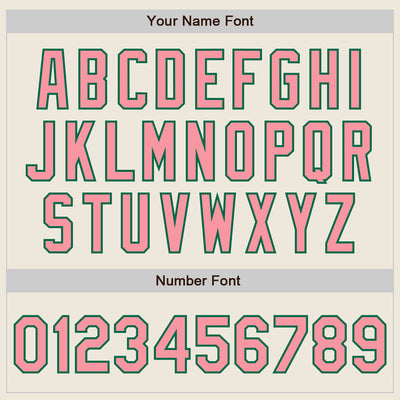 Custom Stitched Cream Medium Pink-Kelly Green Baseball Pullover Sweatshirt Hoodie