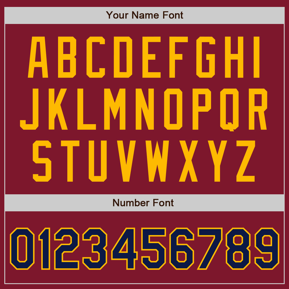 Custom Crimson Navy-Gold Authentic Baseball Jersey