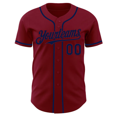 Custom Crimson Navy Authentic Baseball Jersey