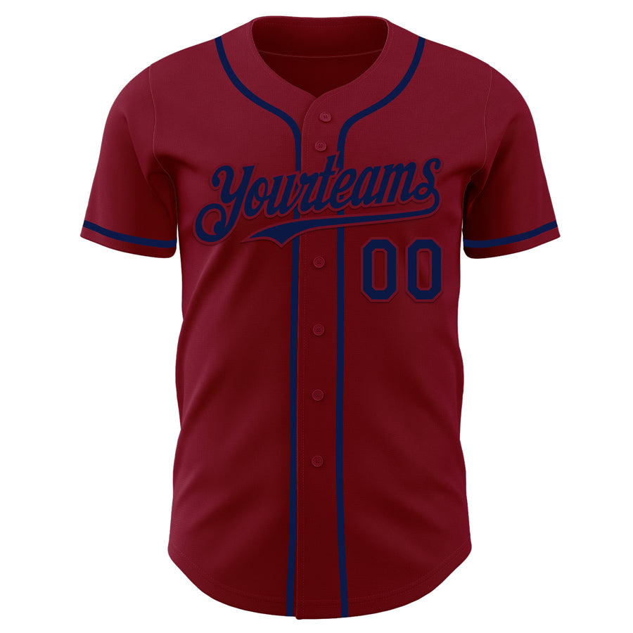 Custom Crimson Navy Authentic Baseball Jersey
