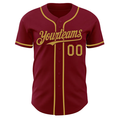 Custom Crimson Old Gold Authentic Baseball Jersey