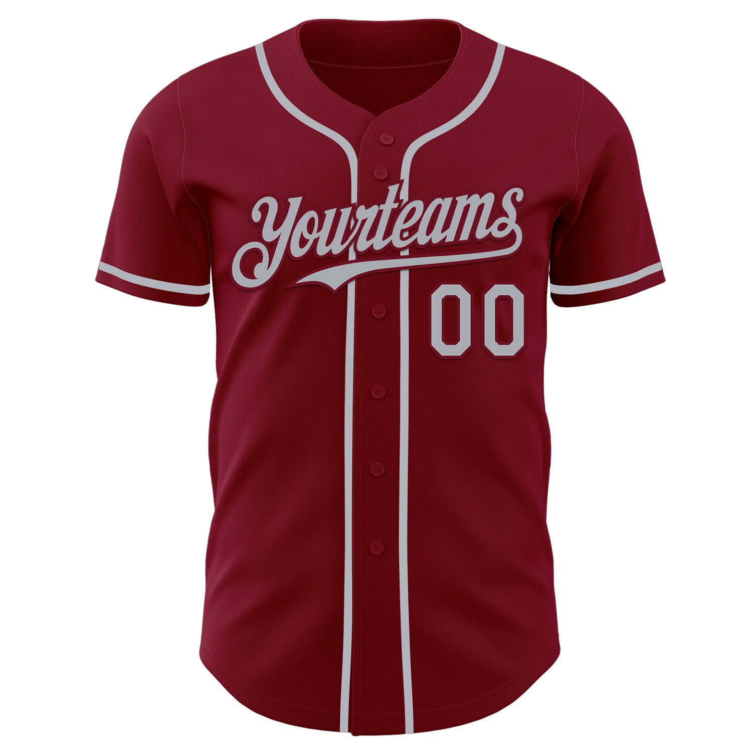Custom Crimson Gray Authentic Baseball Jersey