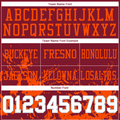 Custom Crimson White Orange-Gray 3D Pattern Splash Authentic Football Jersey