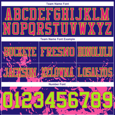 Custom Dark Purple Neon Green-Hot Pink 3D Pattern Splash Authentic Football Jersey