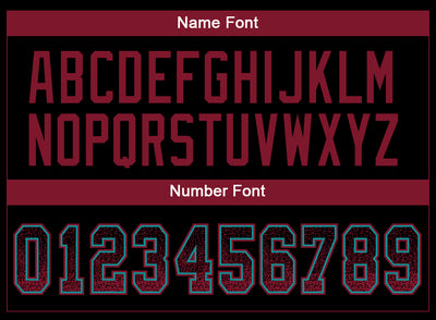 Custom Black Crimson-Teal Drift Fashion Football Jersey