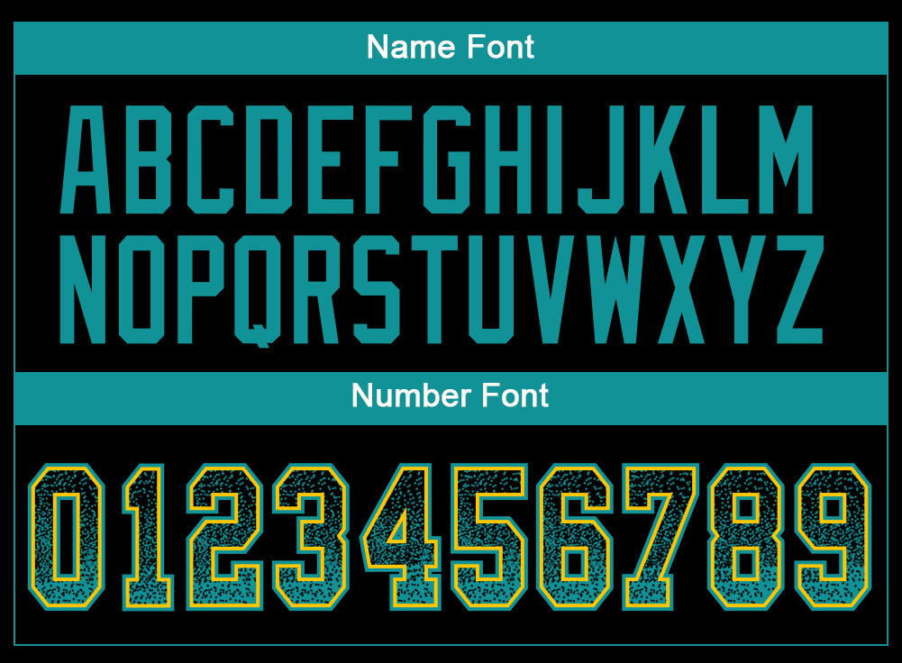 Custom Black Teal-Yellow Drift Fashion Football Jersey