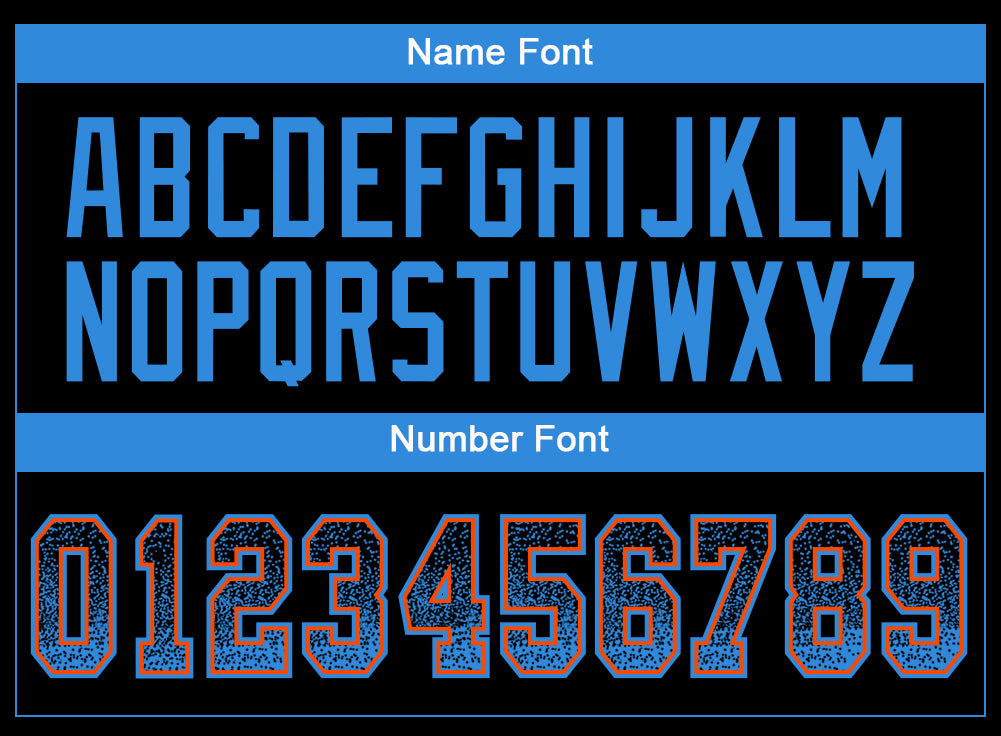 Custom Black Powder Blue-Orange Drift Fashion Football Jersey