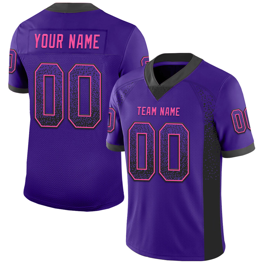 Custom Purple Black-Pink Drift Fashion Football Jersey