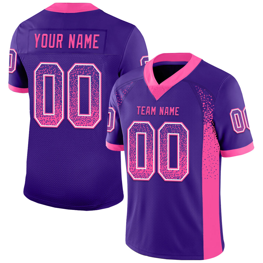 Custom Purple Pink-White Drift Fashion Football Jersey