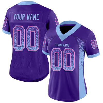 Custom Purple Light Blue-Pink Drift Fashion Football Jersey