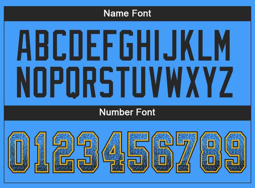 Custom Powder Blue Black-Gold Drift Fashion Football Jersey