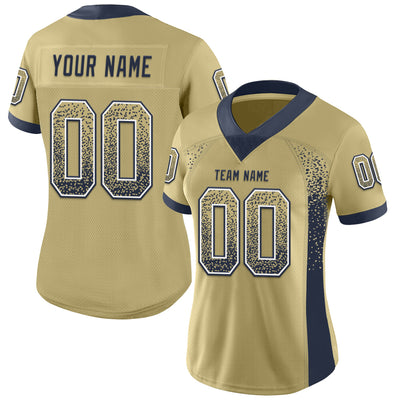 Custom Vegas Gold Navy-White Drift Fashion Football Jersey