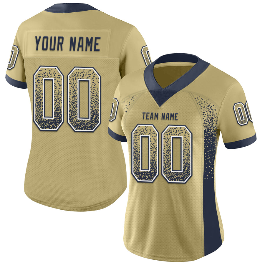 Custom Vegas Gold Navy-White Drift Fashion Football Jersey
