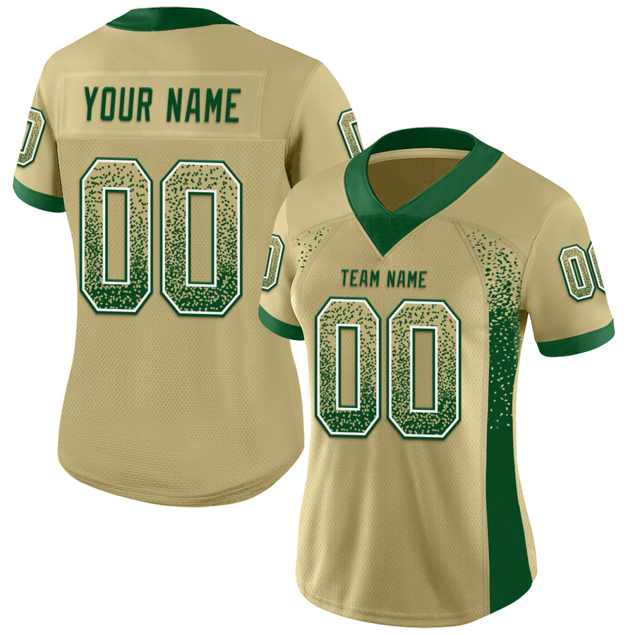 Custom Vegas Gold Green-White Drift Fashion Football Jersey
