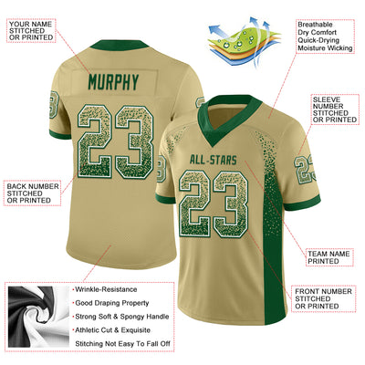Custom Vegas Gold Green-White Drift Fashion Football Jersey