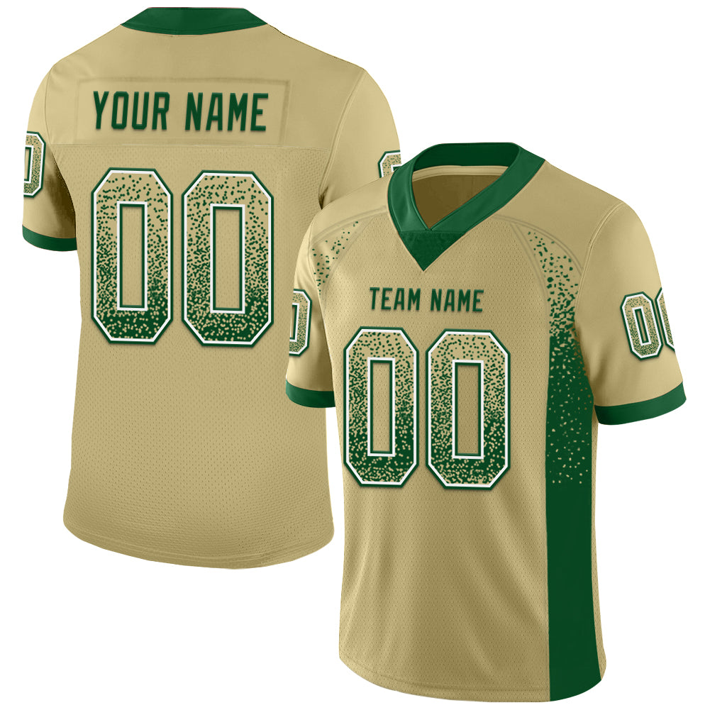 Custom Vegas Gold Green-White Drift Fashion Football Jersey