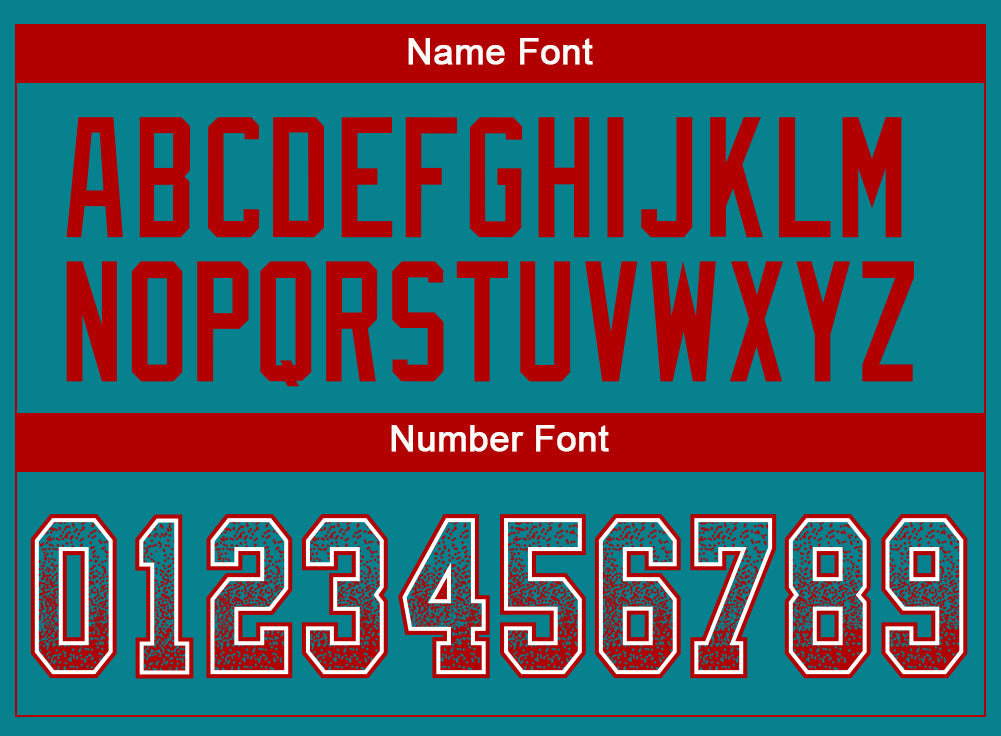 Custom Teal Red-White Drift Fashion Football Jersey