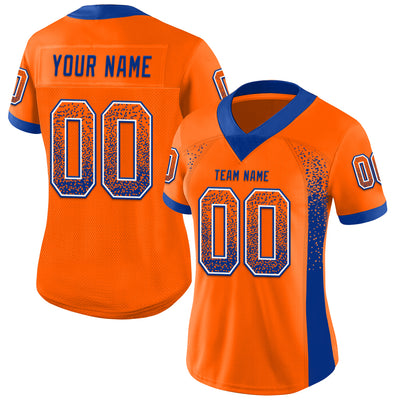 Custom Orange Royal-White Drift Fashion Football Jersey
