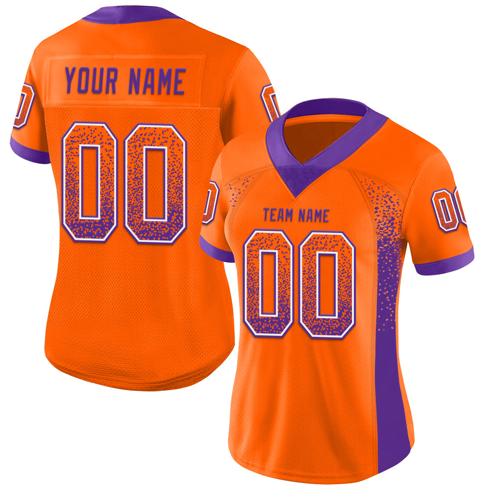Custom Orange Purple-White Drift Fashion Football Jersey