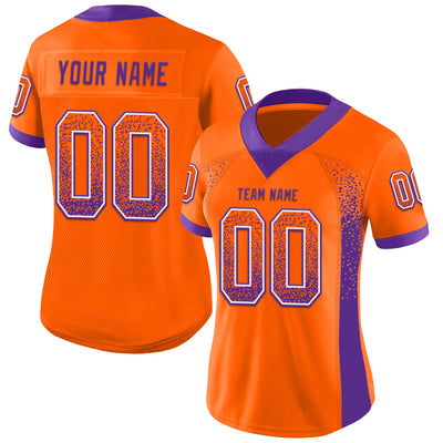 Custom Orange Purple-White Drift Fashion Football Jersey