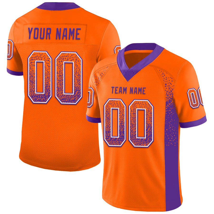 Custom Orange Purple-White Drift Fashion Football Jersey
