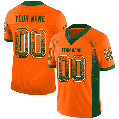 Custom Orange Green-White Drift Fashion Football Jersey