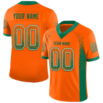 Custom Orange Kelly Green-White Drift Fashion Football Jersey